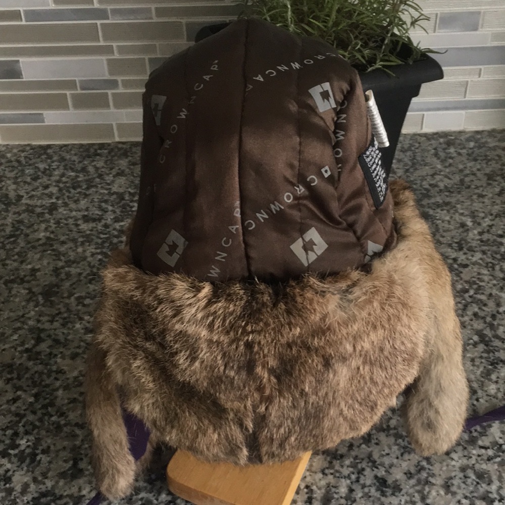 Crown Cap Paul Leinburd Rabbit Fur Wool Aviator Trapper Hat NWOT - Picture 10 of 16